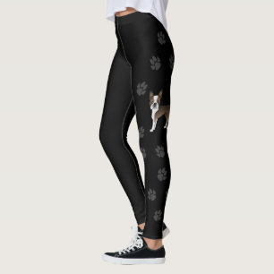Leggings Tigre Boston Terrier Chien de Dessin Animé Mignon 