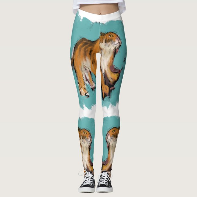 Leggings Tigre Tigre chinois Dessin original mignon Nouvel  (Devant)