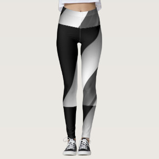Leggings tirage abstrait MODERNE en noir-blanc-gris