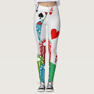 Leggings Tisonnier de nerf de boeuf de jeu de carte de