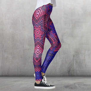 Leggings Tisser Mandala rose et bleu