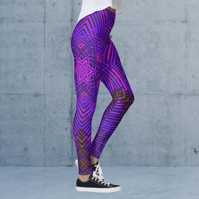Leggings Tisser Mandala rose et violet (Créateur téléchargé)