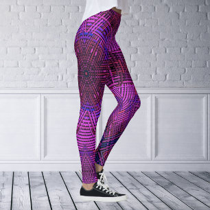 Leggings Tisser Mandala rose violet et bleu