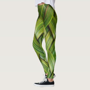 Leggings Tissu de bambou vert frais