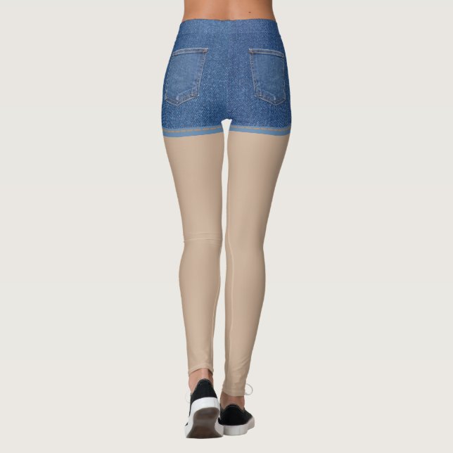 Leggings Tissu d'origine jeans de mode bleu denim pantalons (Dos)