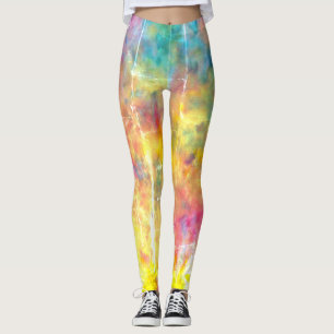 Leggings [Tissu du peintre] Cravate arc-en-ciel détendue-te