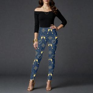 Leggings Toast au Champagne de Minuit Nouvel An