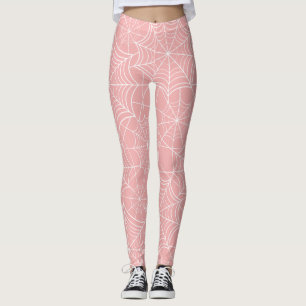 Leggings toile d'araignée rose pastel