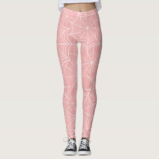 Leggings toile d'araignée rose pastel