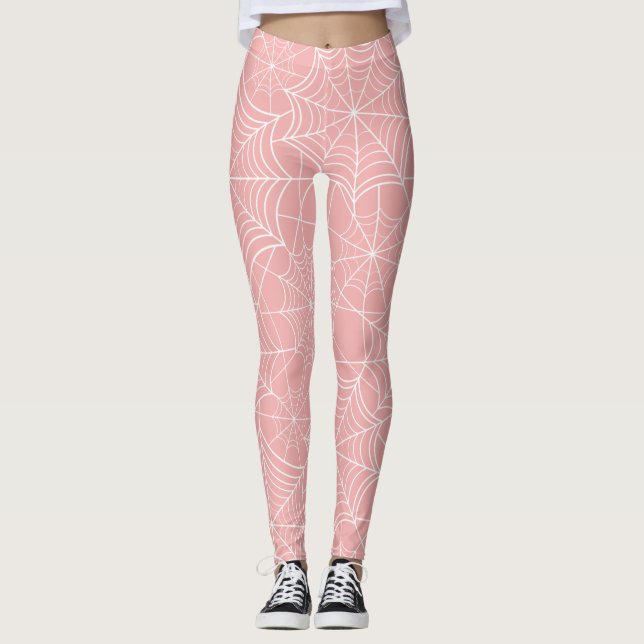 Leggings toile d'araignée rose pastel (Devant)