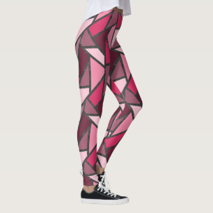 Leggings Tons de motif en vitrail rose