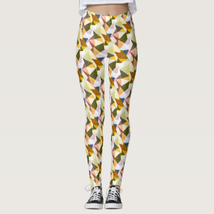 Leggings Tons de Terre Abstraits modernes Pyramides géométr