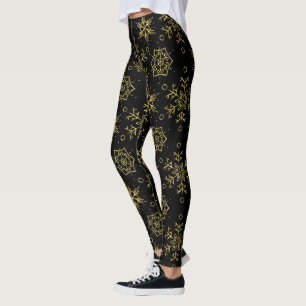 Leggings Tons gras Noël Snowflakes Motif