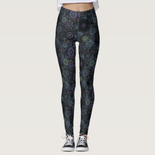 Leggings Tons modelés floraux lunatiques de gris de guêtr