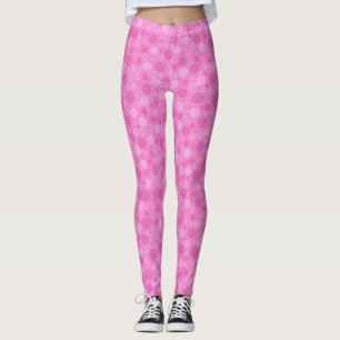 Leggings Tons rose lilas avec des pois dans le rétro des an