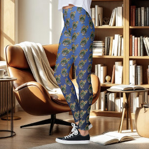 Leggings Tortue de mer bleu vert
