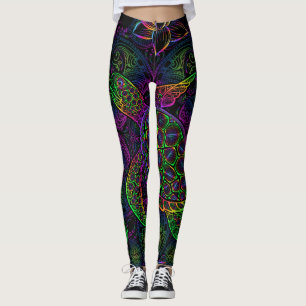 Leggings Tortue de mer Boho : Motif psychédélique mandala
