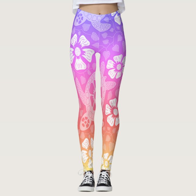 Leggings Tortues arc-en-ciel Kauai (Devant)