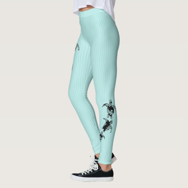 Leggings Tortues de mer et jambières d'aqua en bande de pin (Gauche)