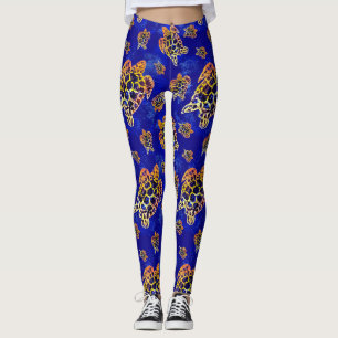 Leggings Tortues marines Batik Art Africain