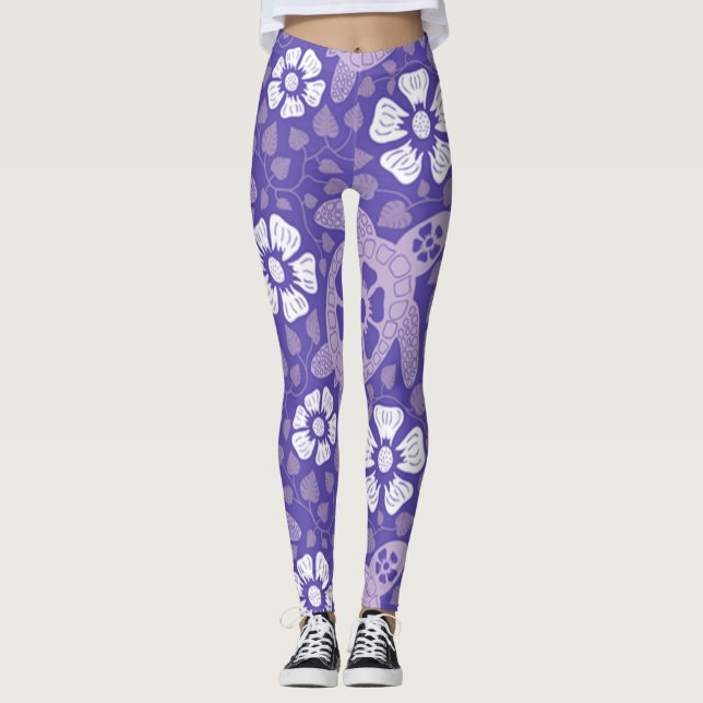 Leggings Tortues violettes Kauai (Devant)