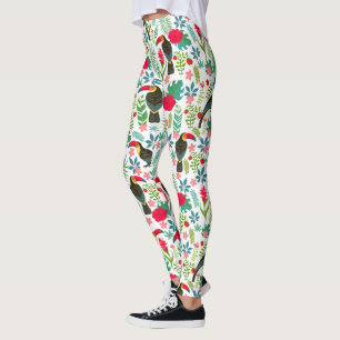 Leggings Toscanes colorées fleurs tropicales motif
