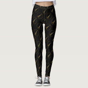 Leggings Tour Eiffel parties scintillant or scintille motif