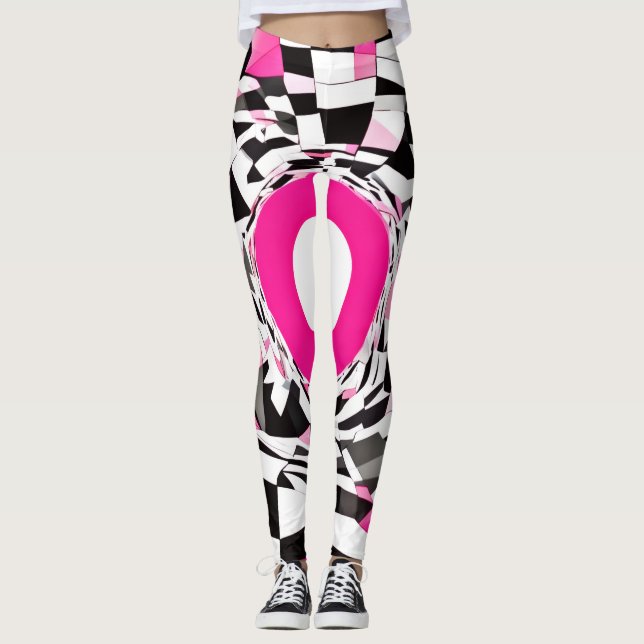 Leggings Tourbillon Rose : Une Descente Damier (Devant)