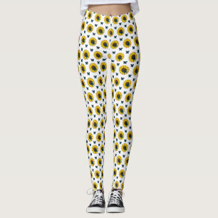 Leggings Tournesol et papillon bleu