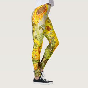 Leggings Tournesol Field Vintage Antique Jaune Design