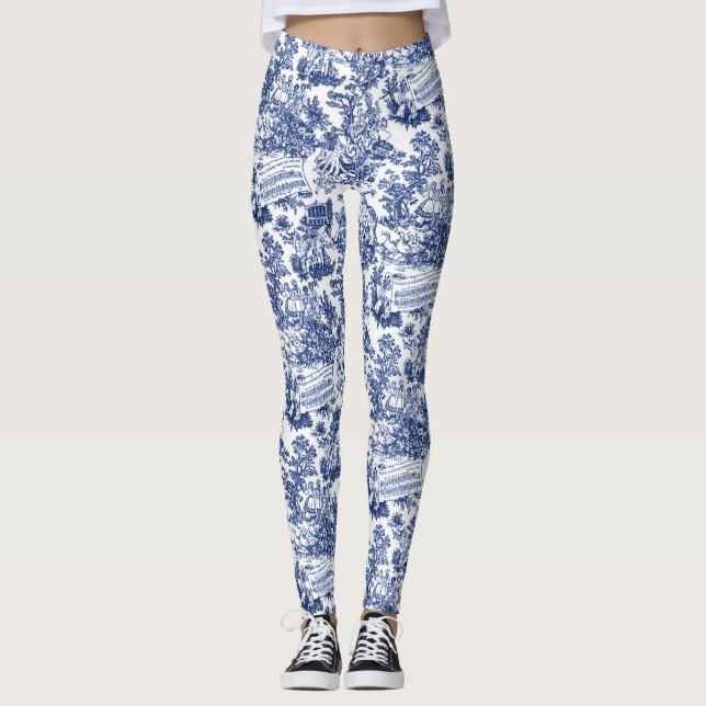 Leggings Tout le monde en harmonie Toile de Jouy (encre ind (Devant)