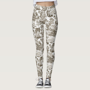 Leggings Tout le monde en harmonie Toile de Jouy (encre nat