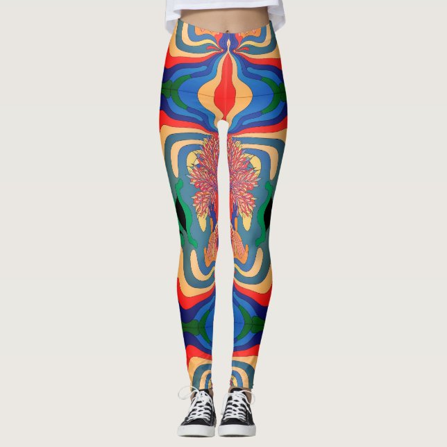 Leggings tout-sur-impression Abstrait Art Motif (Devant)