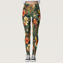 Leggings Tout-Sur-Imprimé Léopard De Jungle Tropic