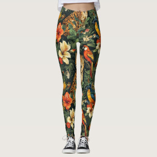 Leggings Tout-Sur-Imprimé Léopard De Jungle Tropic