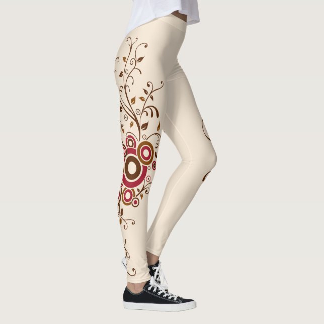 Leggings Toute la crème florale de vigne (Droite)