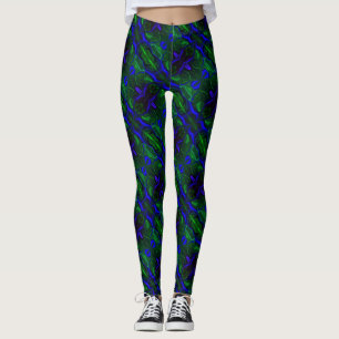 Leggings Traços e formes azul muito escuro e tonnes vertes