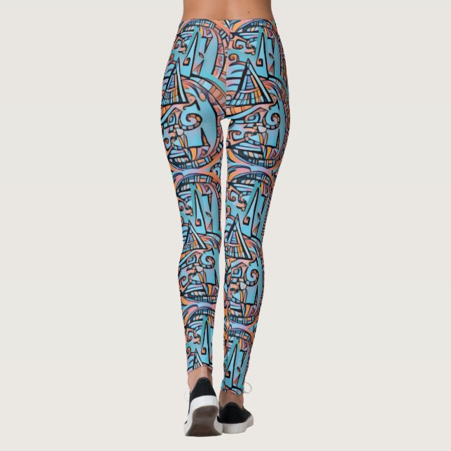 Leggings tranchants géométriques fractales (Dos)