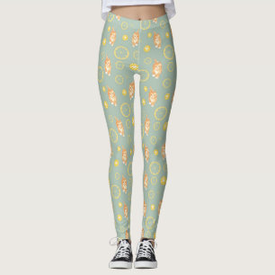 Leggings tranche de citron et motif de chat