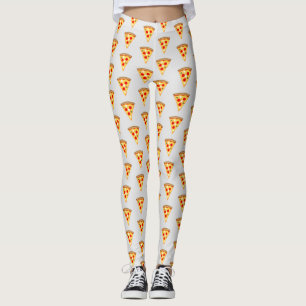 Leggings tranche de pizza cool et amusante motif gris clair