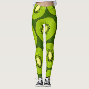 Leggings Tranches de fruits Kiwi : vert foncé.