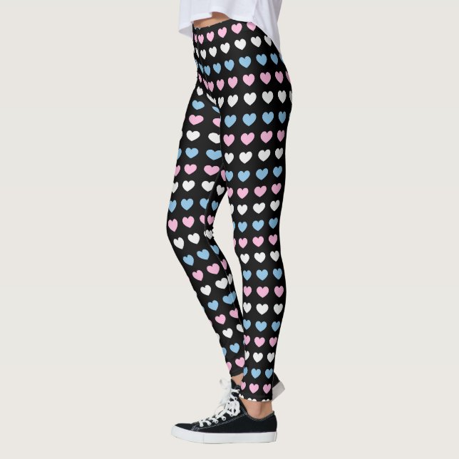 Leggings Transgender Hearts Pattern (Gauche)