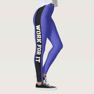 Leggings Travail en noir sur bleu pour l'entraînement perso
