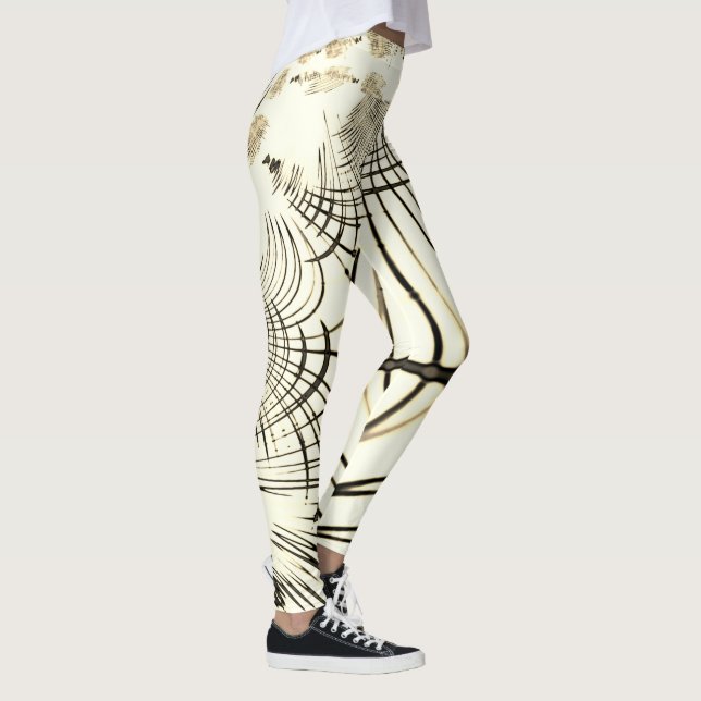 Leggings Traversée de traces courbées noix-brun, arrière -  (Droite)