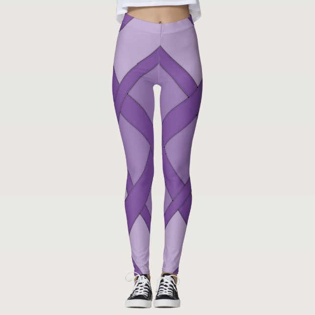 Leggings - treillis enroulé en trois tons (Devant)