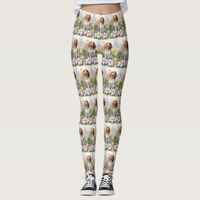 Leggings Trek Walker Coonhound avec les oeufs de Pâques vac (Devant)