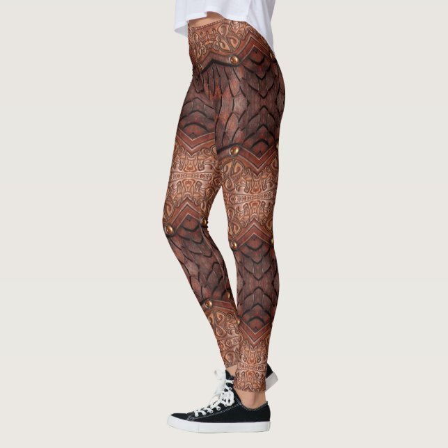Leggings Trending Viking Armor Vest brown Abstrait (Gauche)