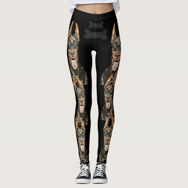Leggings très Cool Black Doberman Pinscher (Devant)