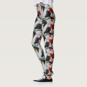 Leggings Tri couleur Collie Noël