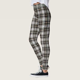 Leggings Triage Brown en chaîne de tartan blanc tessan